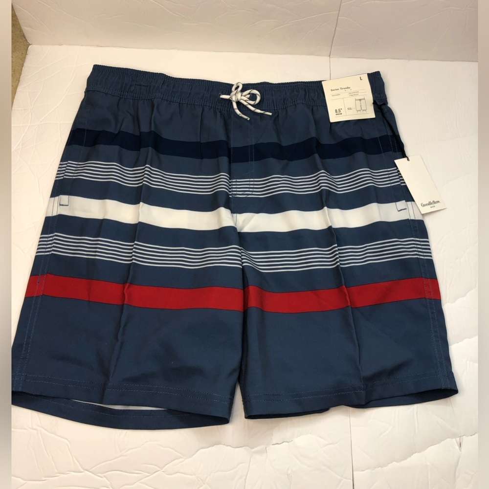 Goodfellow & Co Swim Trunks Mens Large Blue  Drawstring Waist